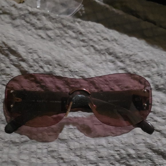 LOW START GUCCI  PINK SHIELD SUNGLASSES GG2448/N/S GUC WITH YSL CASE - Picture 1 of 8